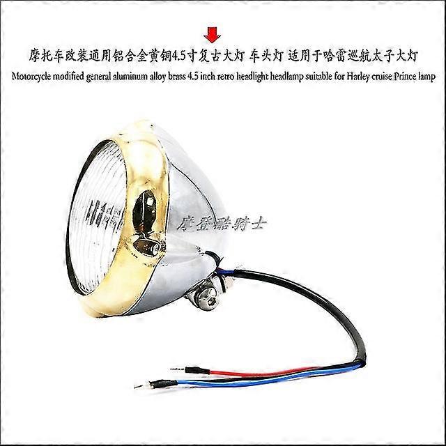 פליז אלומיניום אוניברסלי 45 אינץ' פנסי רטרו לאופנוע מותג מתאים