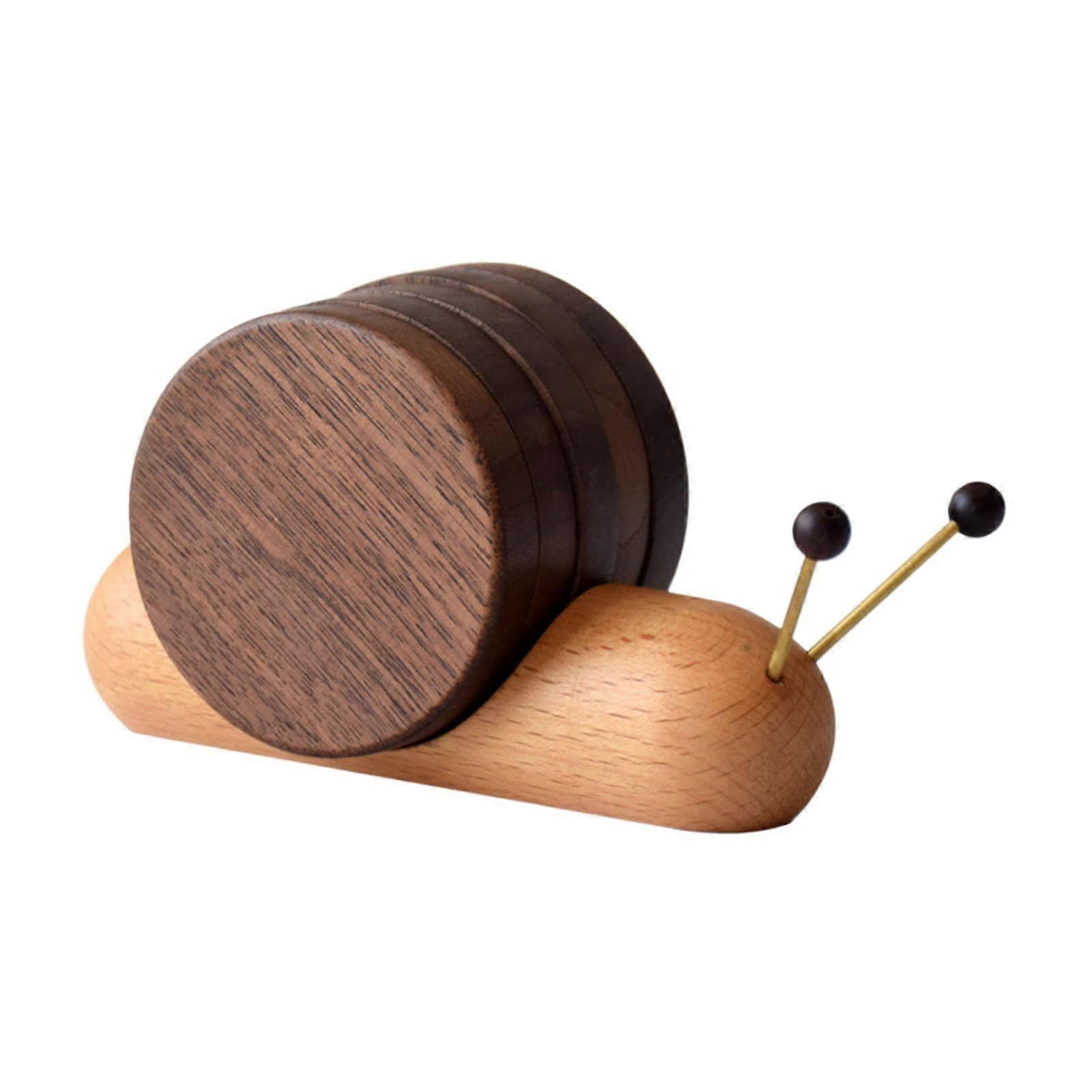 5 pieces of coasters, cup mats, table coasters in snail shape, storage organizer, practical drink coasters for, color A