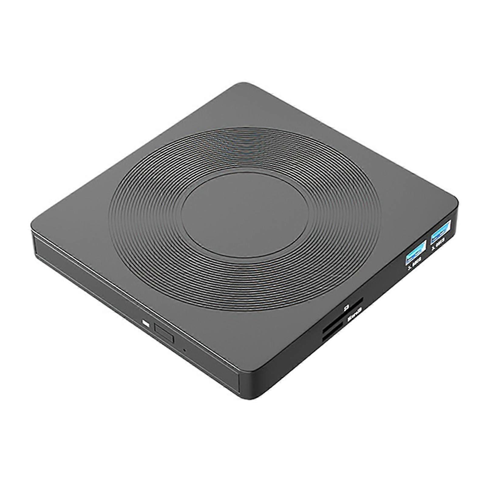 6-in-1 Slim External DVD Recorder for Laptop, Lightweight Drive-Free Mobile CD Drive