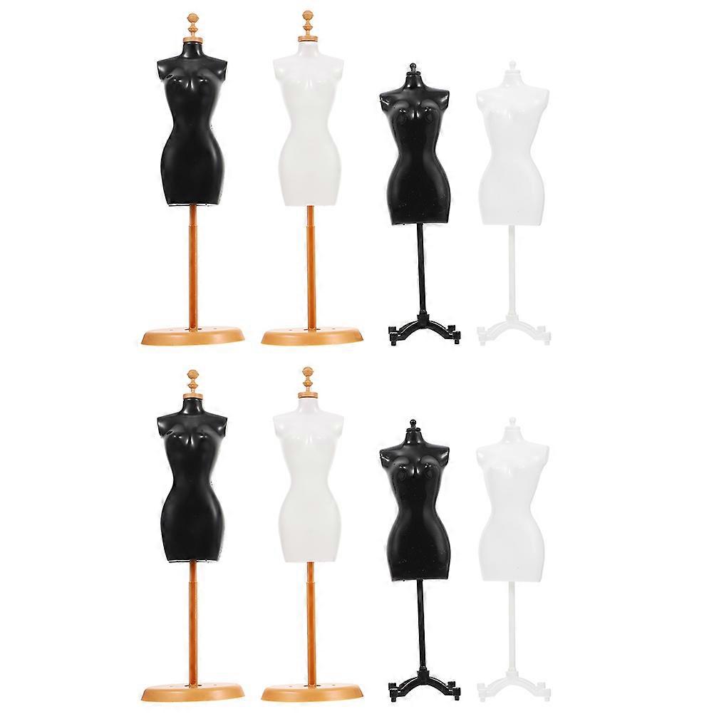 Tailor Mannequin Mini Dress Form Mannequin Stand Support Doll Clothes Display Doll Accessories 8Pcs