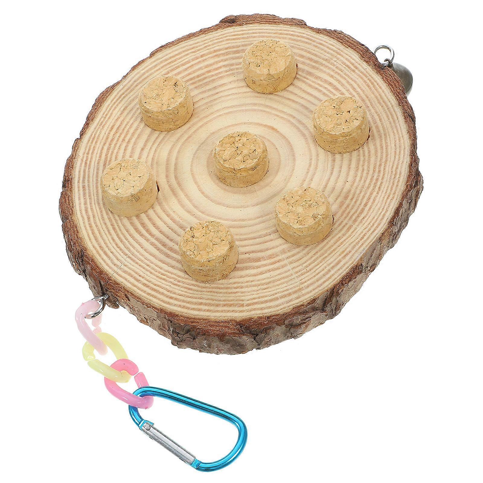 Bird Chewing Toy Cork Parrot Toy For Bird Entertainment Round Shape 1 Set