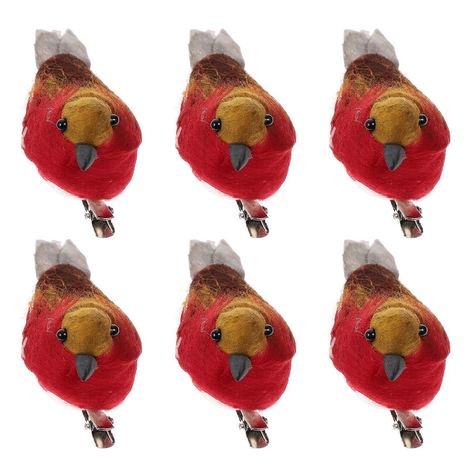 Small Birds Adornment Artificial Simulation Birds Ornaments Home Decoration Foam Material 9X4.5CM 6Pcs