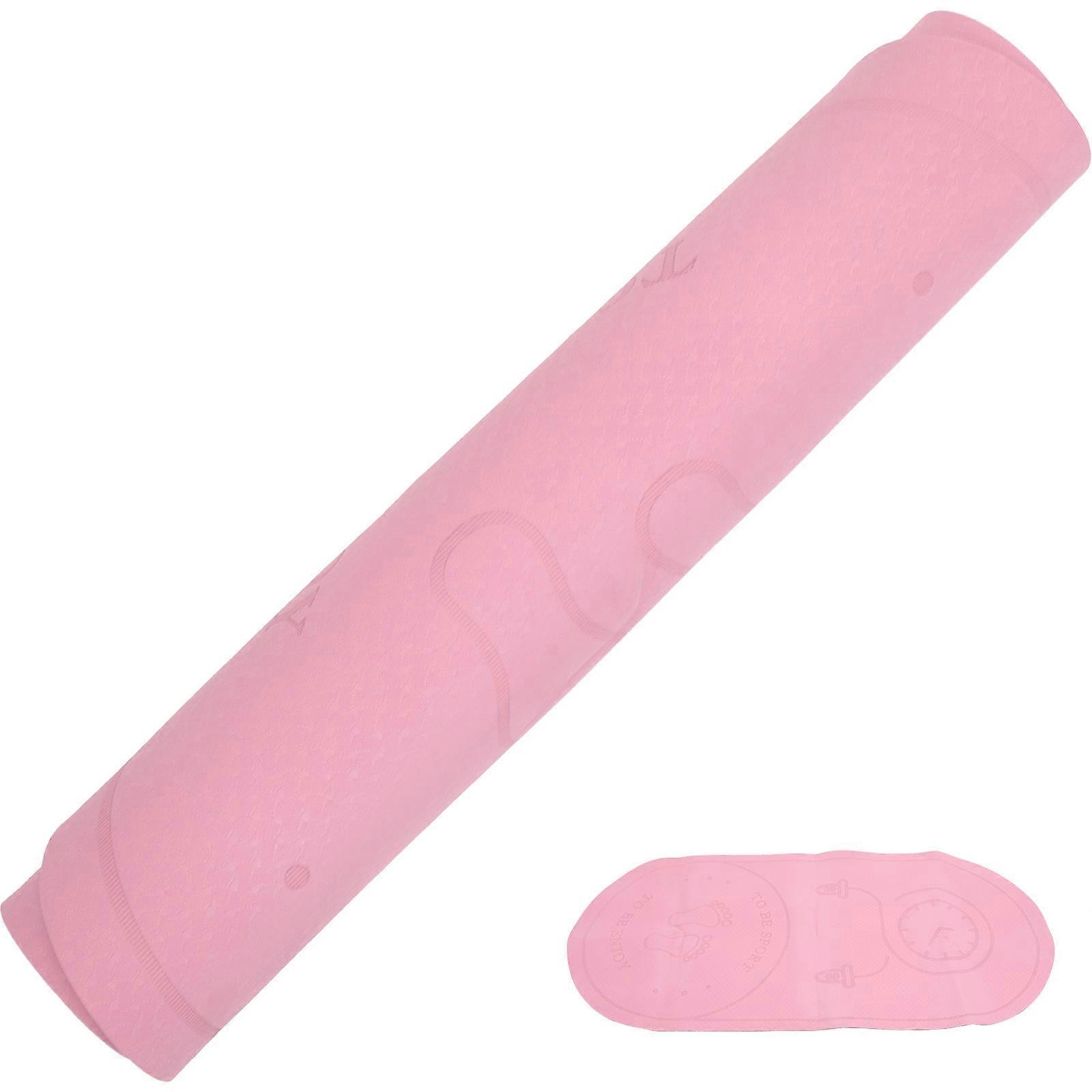 Mat Yoga Mat Gym Training Shock Absorption Comfortable Anti-slip 140.00X66.00X0.60CM Pink 1 Set