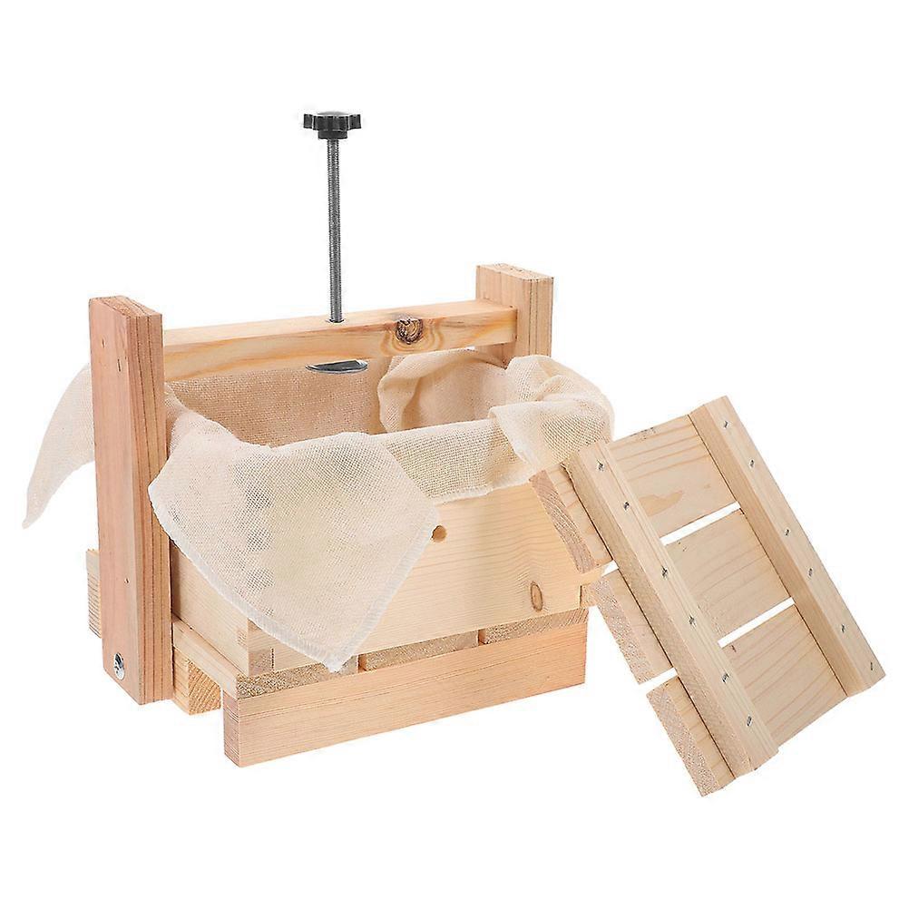 Tofu Presser Tofu Cheese Press Maker Wooden Handmade Bean Curd Press Square Kitchen Tool 7.9 7.9 6.3in 1Set