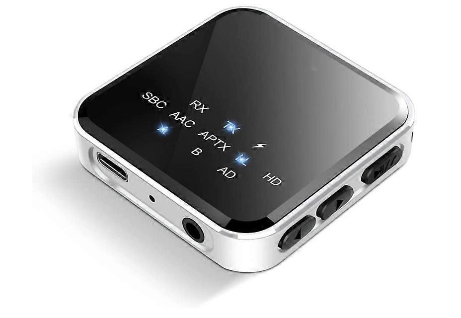 Bluetooth 5.2 Transmitter Receiver for TV to Wireless Headphones/Speakers, APTX Adaptive/HD/Low Latency Wireless 3.5mm AUX Audio Adapter for PC Airpla