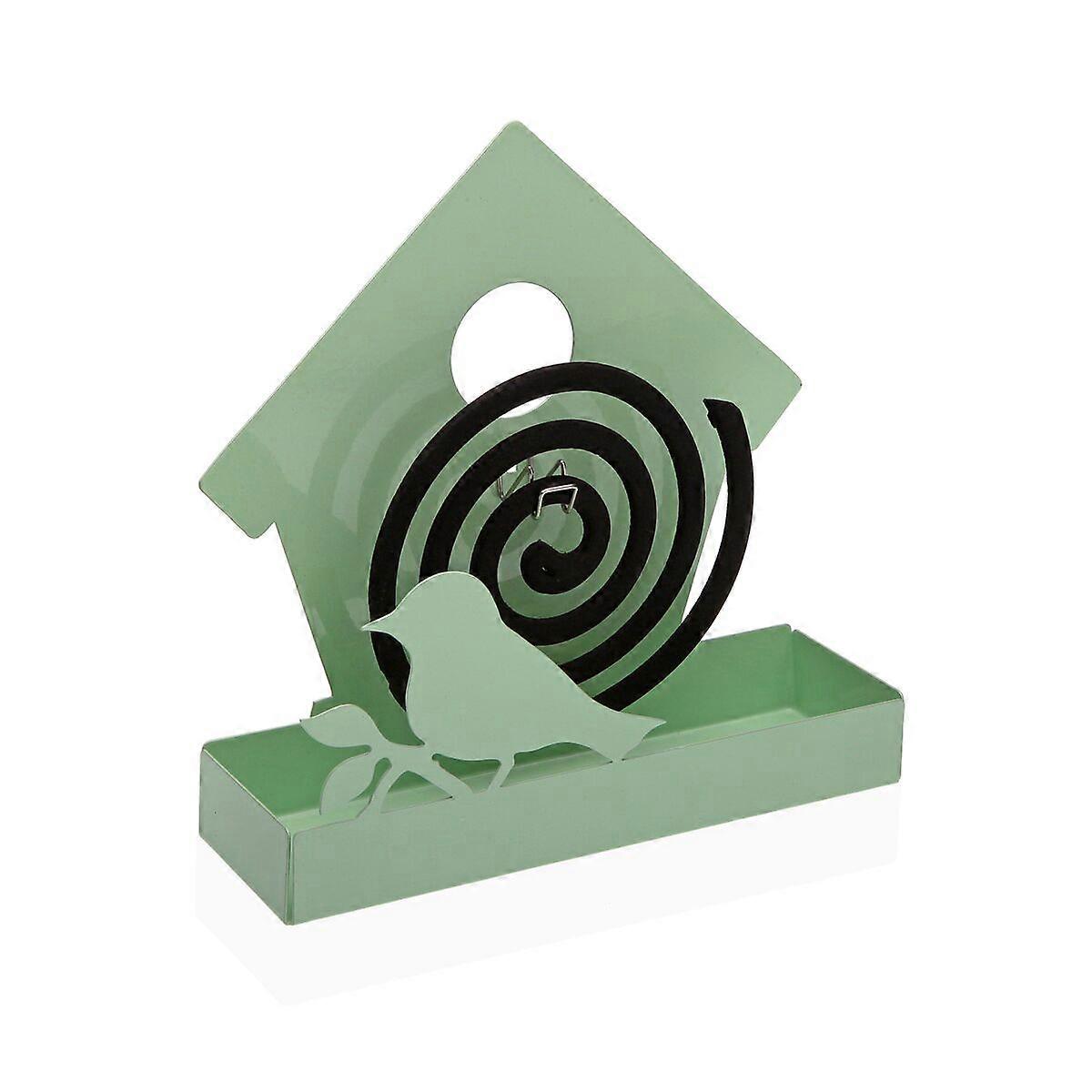Holder for Mosquito Spirals Versa Green Metal 5 x 17 x 17 cm Bird