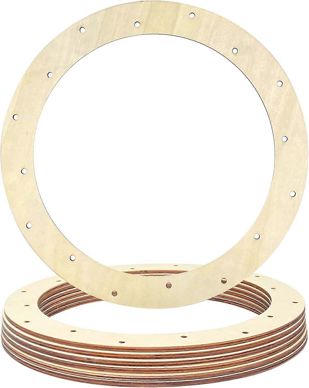 12 polegadas 6 Pack inacabado de madeira grinalda anéis artesanato pendurado aro floral garland grinalda molduras de grinalda de madeira para decoração de casa (0,18 polegadas de espessura, com 16