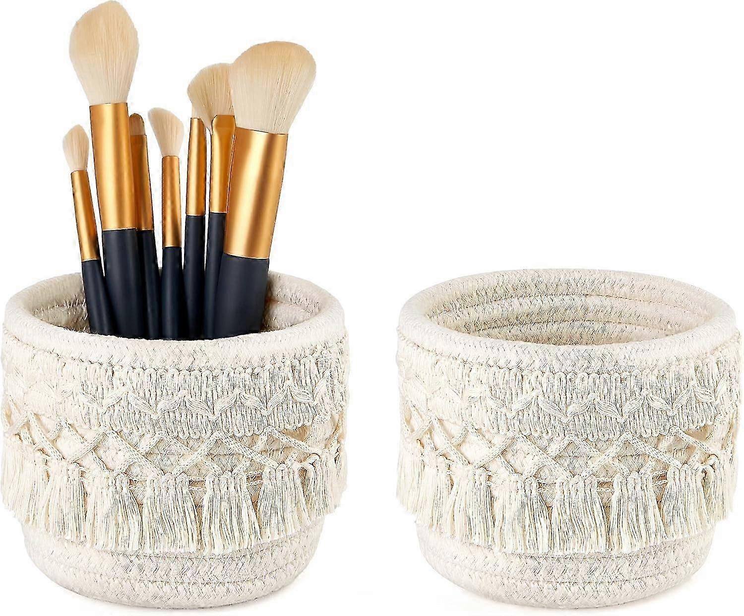 Macrame Makeup Brush Case, Boho Storage Case Set of 2 Edition 0620