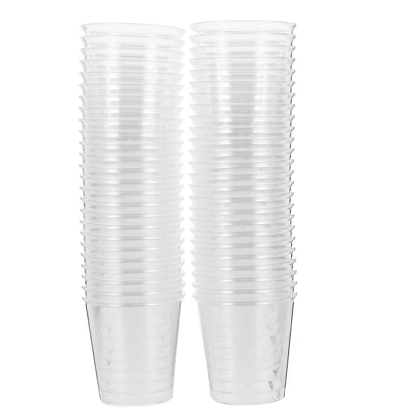 100pcs Plastic Cups Disposable Drinking Cups Party Use Beverage Cups Juice Cup