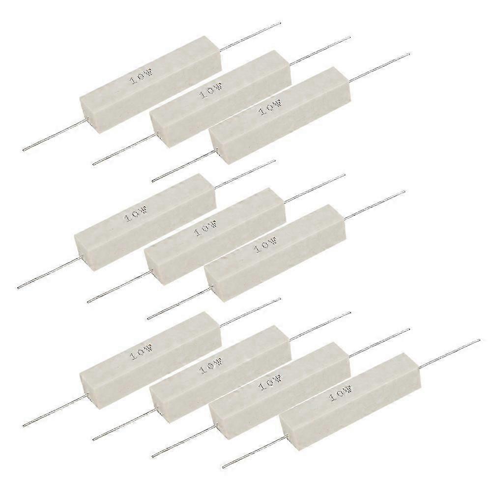 10Pcs Cement Resistor Power Resistance Stable Performance High Accuracy 5% 10W(1R)