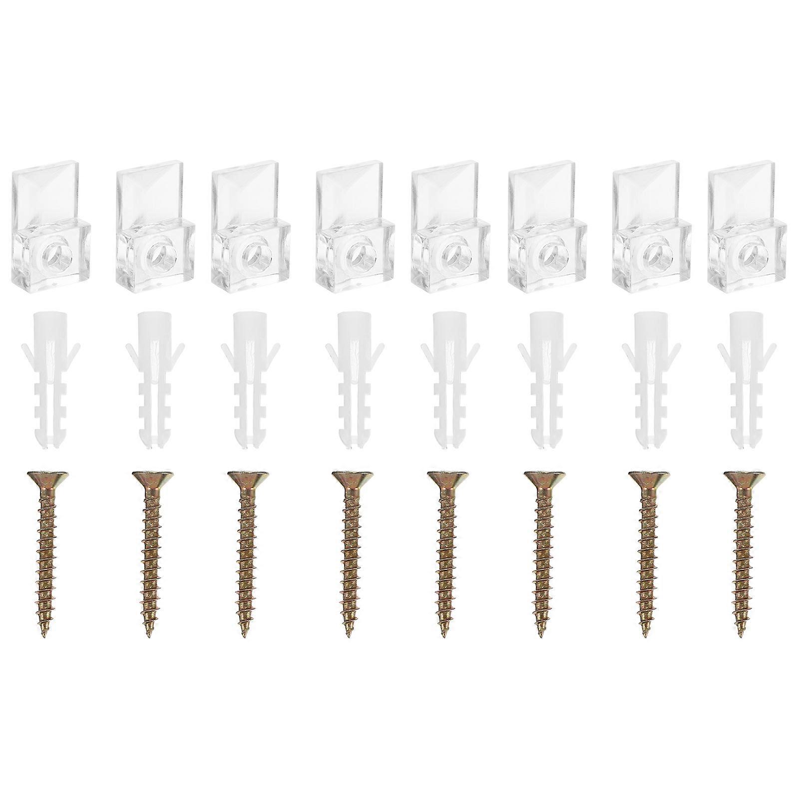 Fixing Glass Clips Glass Clamps Furniture Glass Brackets For Bathroom Installations Transparent 20Pack