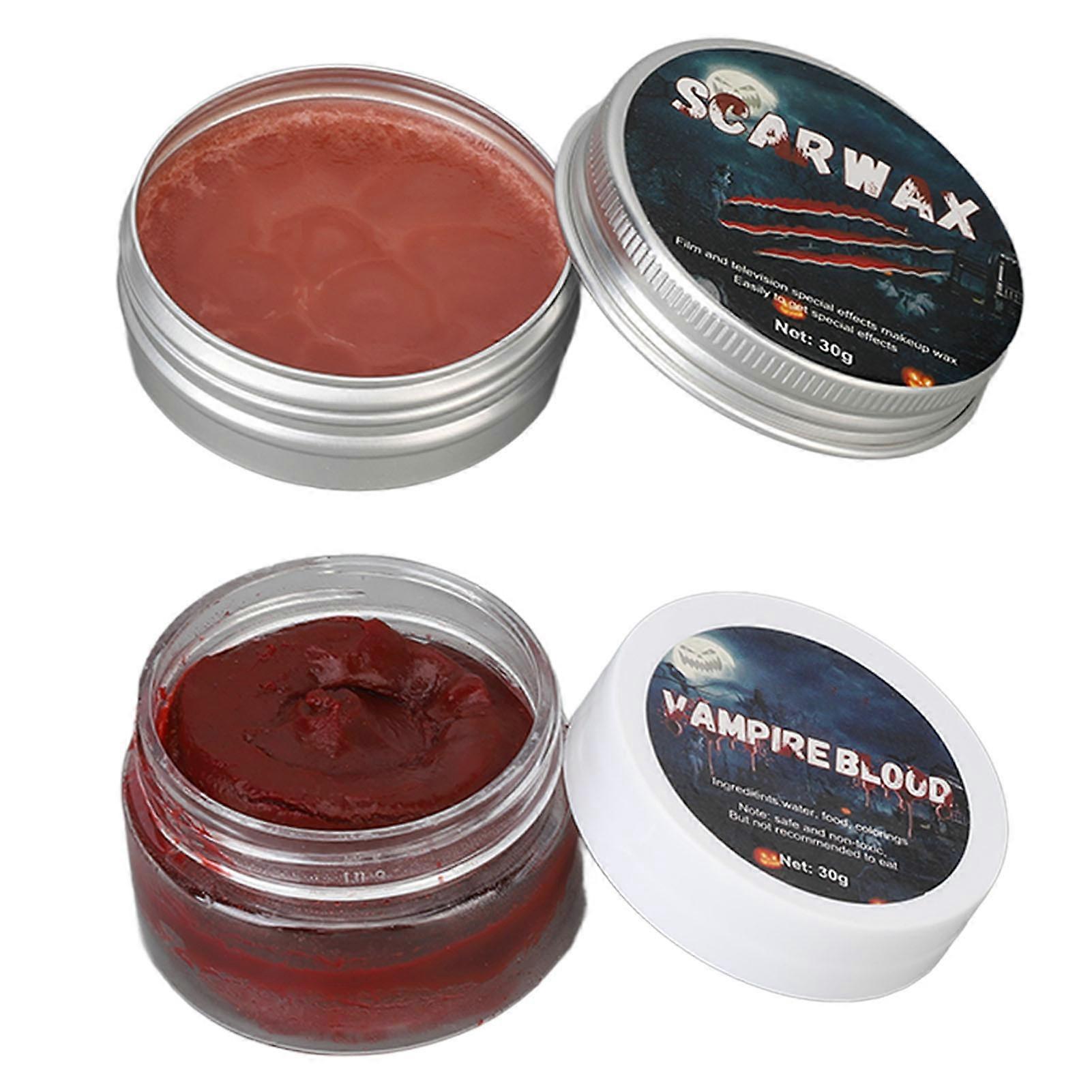 スキンワックスメイクアップキットハロウィン創傷モデリング偽の血痕ワックスパーティー特殊効果メイクアップツール