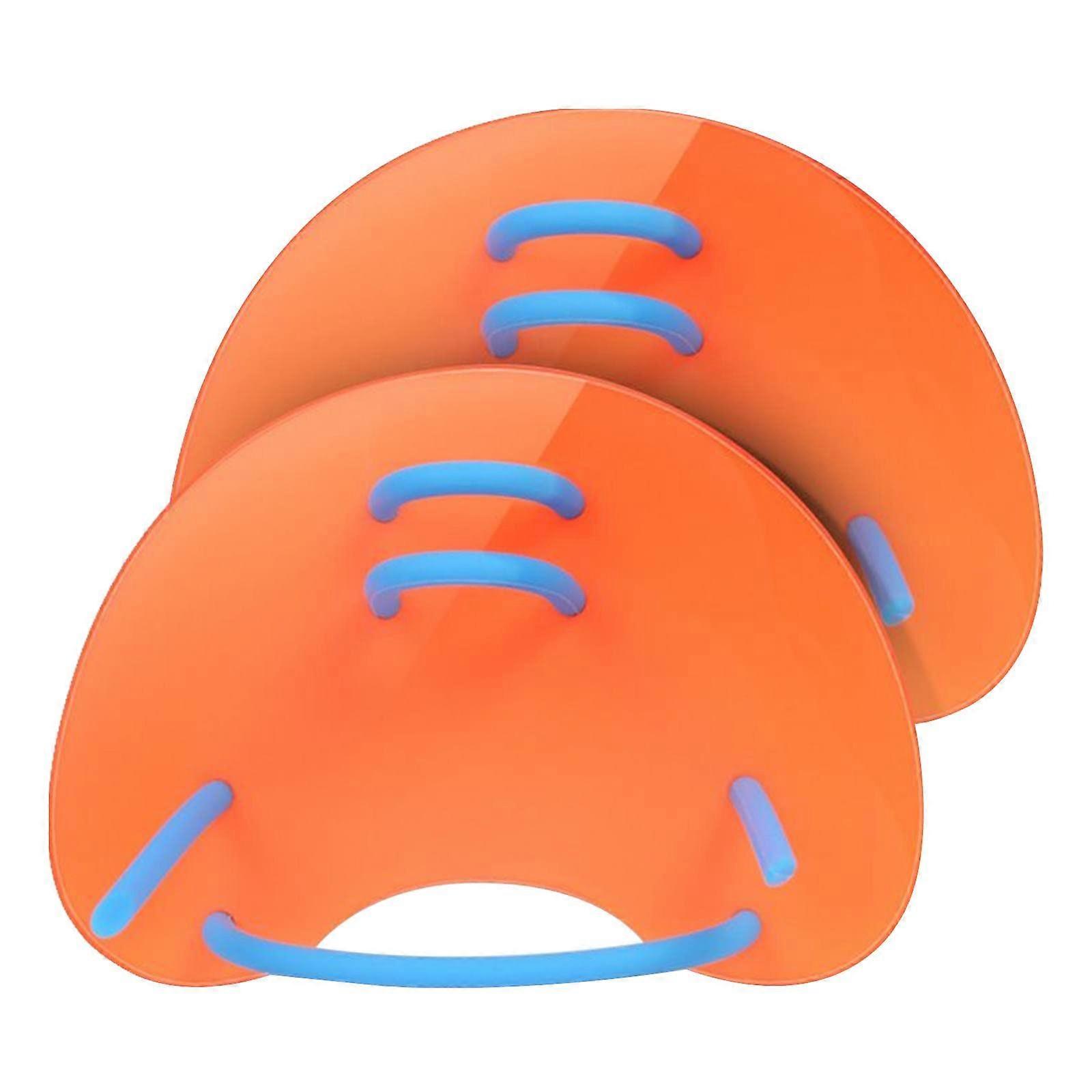 Swimming Hand Paddles for Kids, Orange Swimming Training Equipment, Adjustable Size Swimming Training Aid