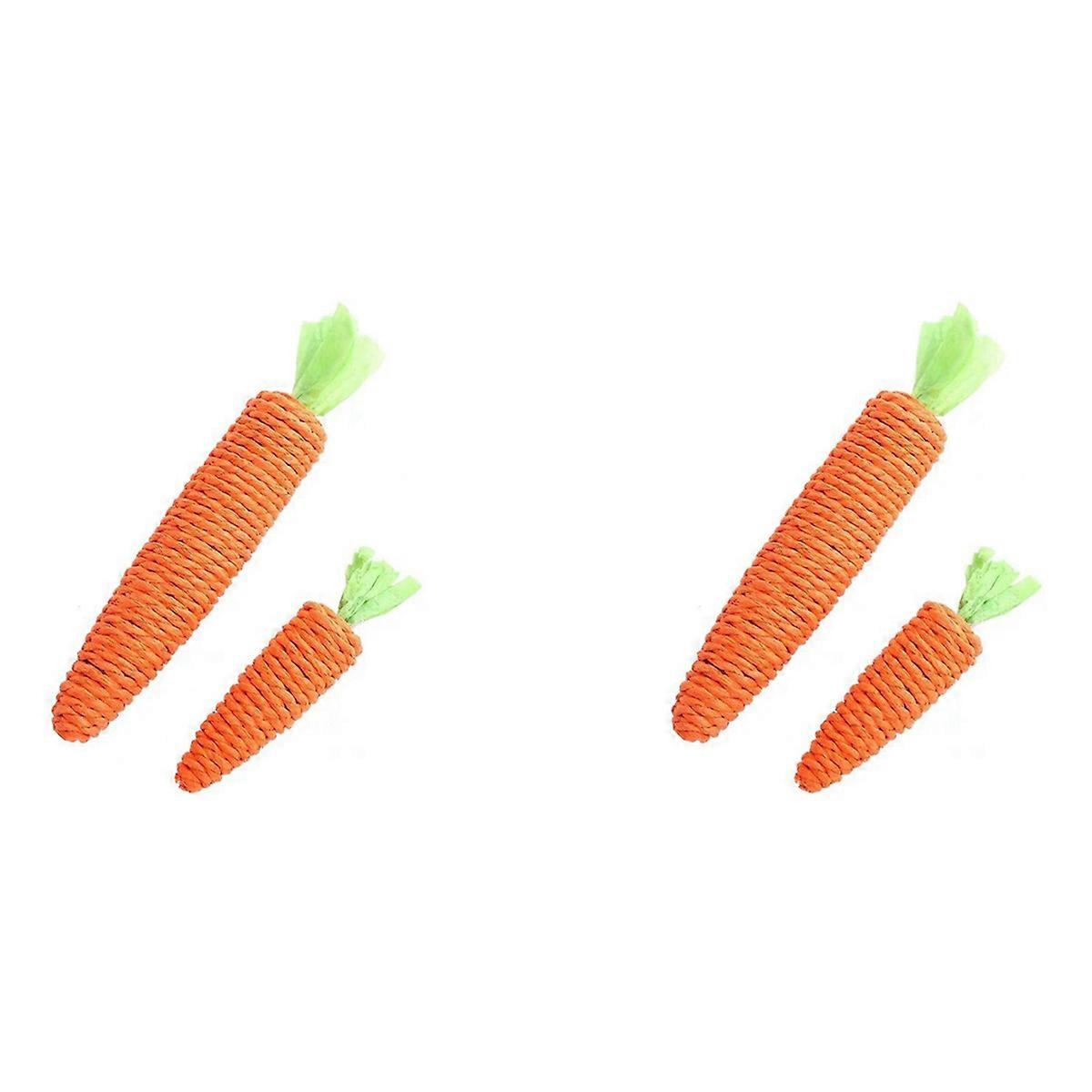 4X Cat Toys Sound Carrot Cuddle-Cat Stick Since Fun Fun Cat Teething Stick Anti-Bite Cat Scratch Boa