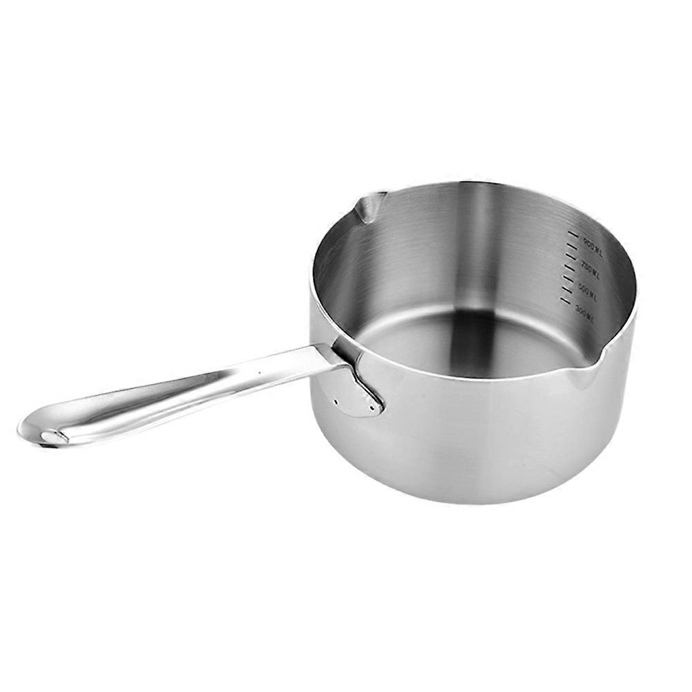 Boiling Pot Milk Saucepan 900ml Capacity 14cm Diameter Silver 1Pcs