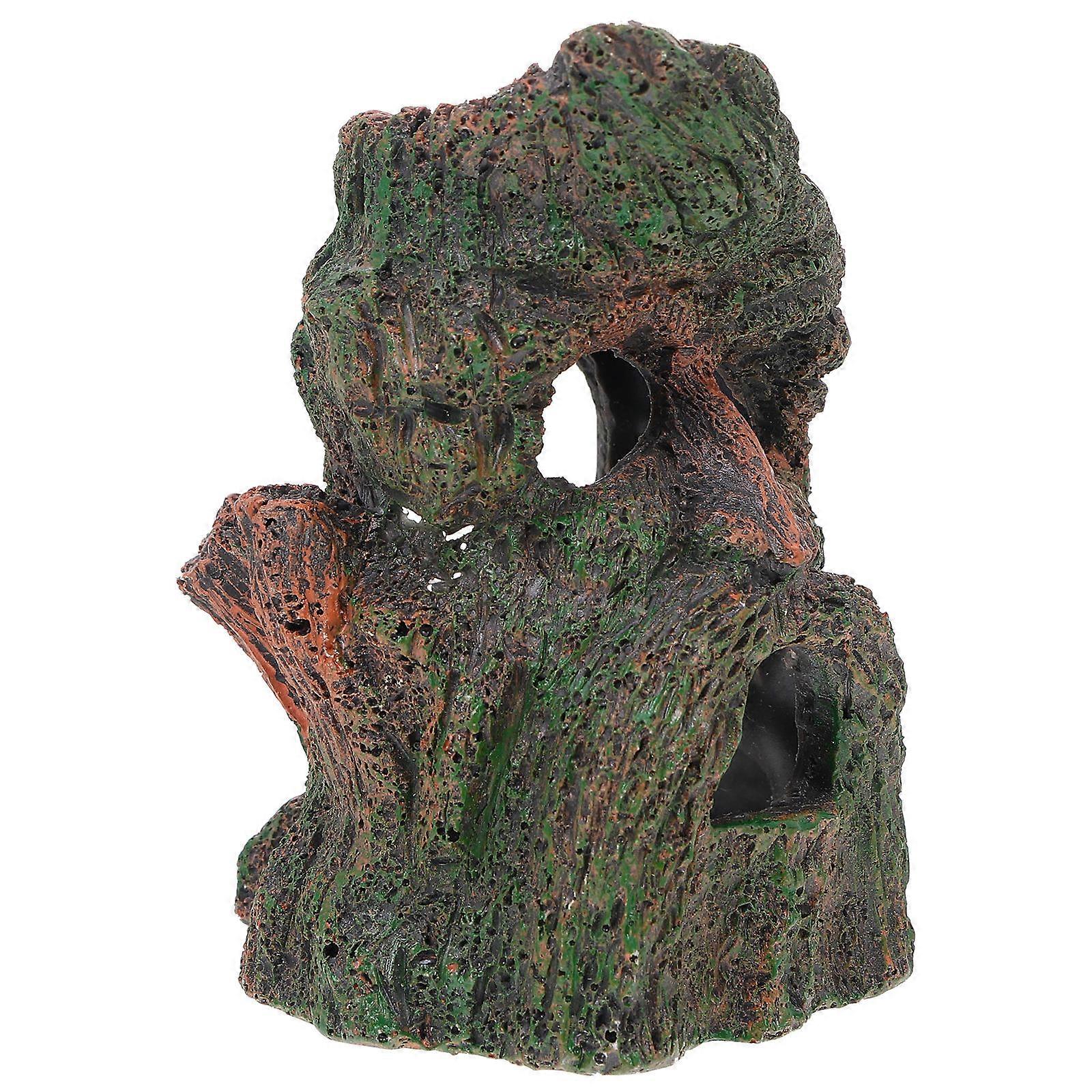 Fish Tank Caves Resin Adornment Fish Shrimp Shelter Aquarium Decor Assorted Color 11.00X8.00X8.00Cm 1Pc