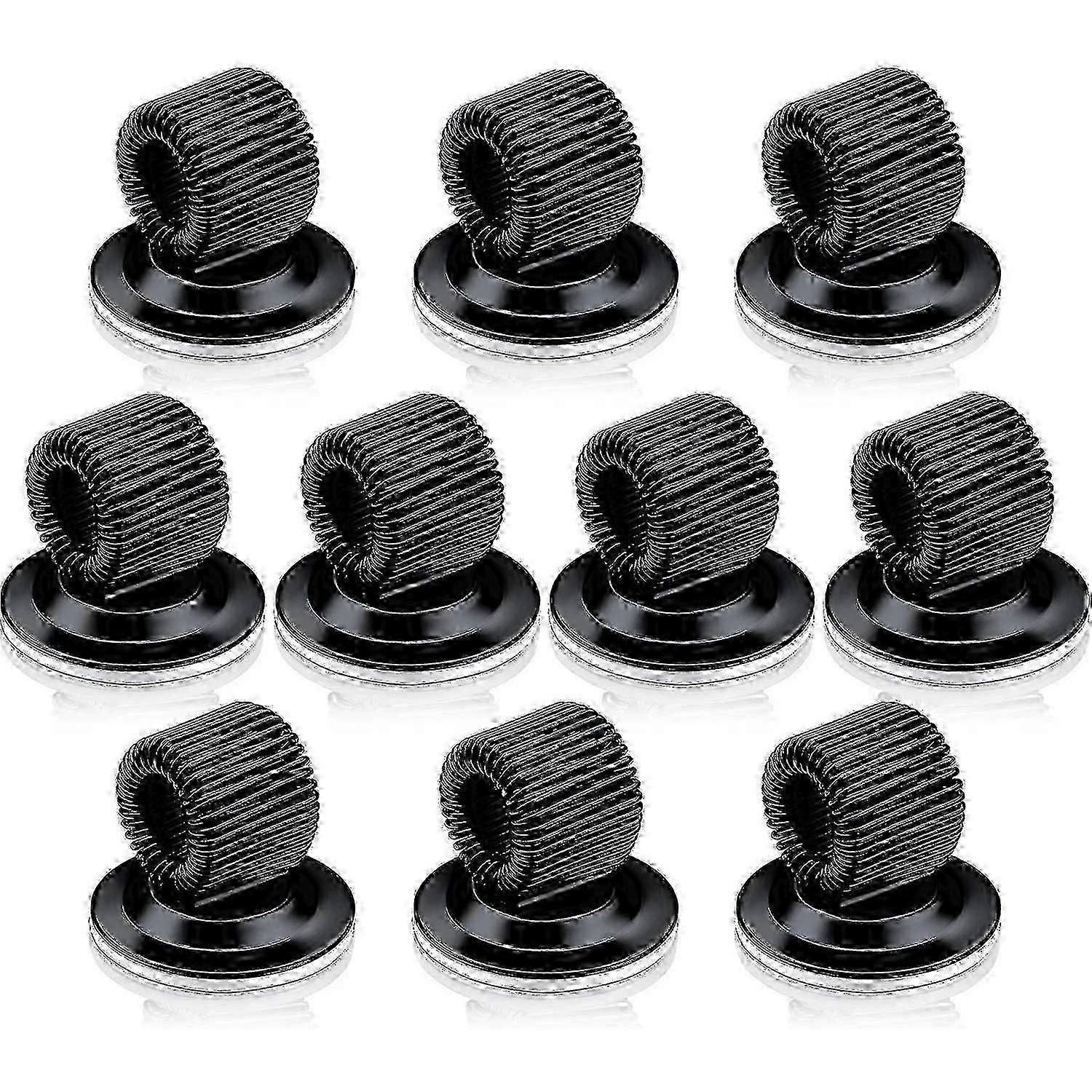 10 Pack Self-Adhesive Steel Pen Holder Clips with Adjustable Spring Loop for Various Writing Instruments