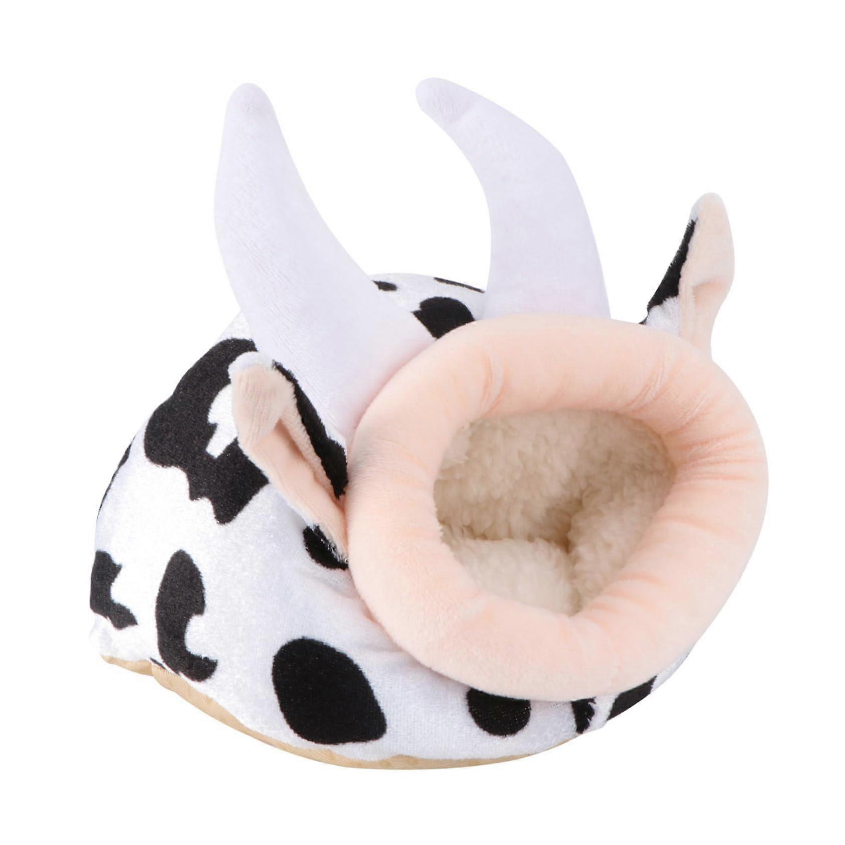 1 piece Warm Cotton Hamster Nest in Cow Design Cozy Sleeping Spot for Small Pets for Winter Creative and Practical Home for Rodents