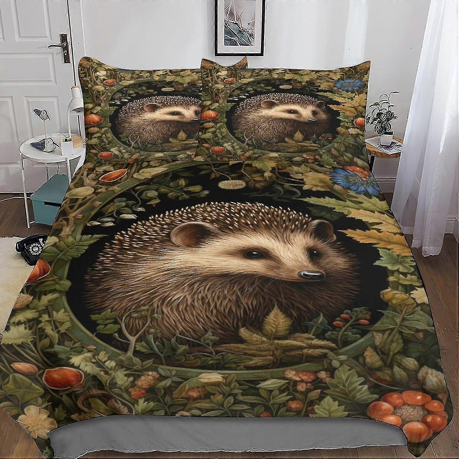 3 Piece Set Printed Duvet Cover Bed Set, Soft Comforter Cover with Zipper and Pillowcases for Use with Certain Brand