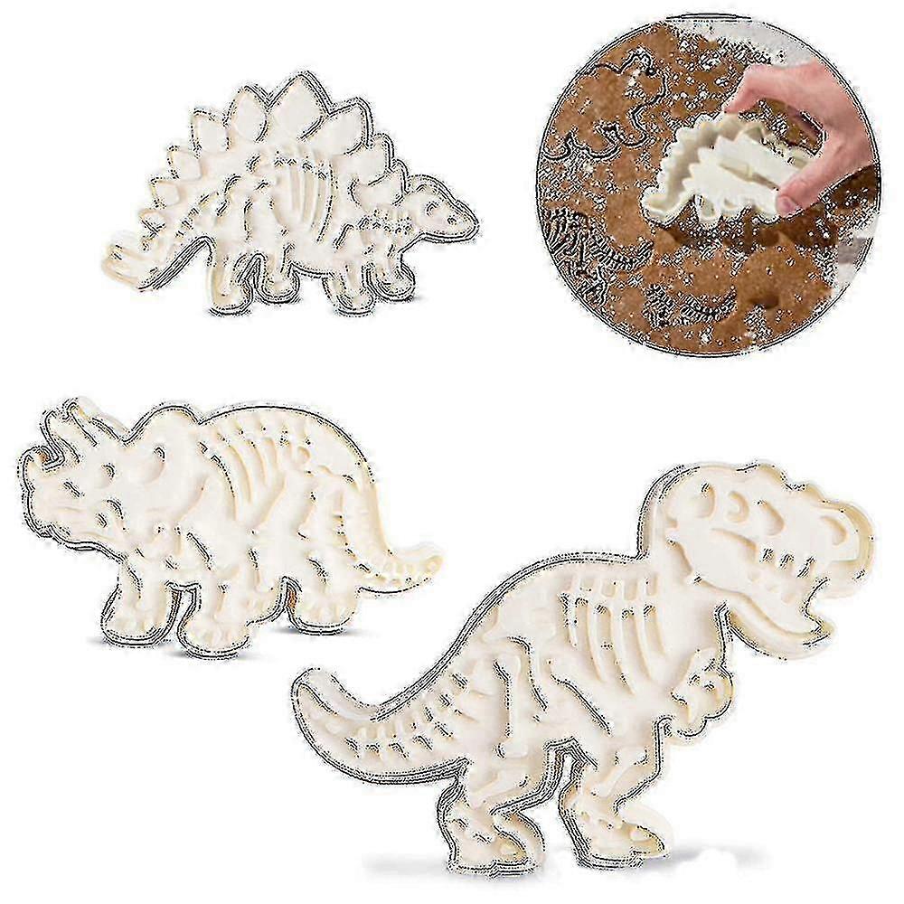 3pcs Dinosaur Skeleton DIY Cookies Molds Set Biscuit Cutter Stamper Kitchen Baking Tool