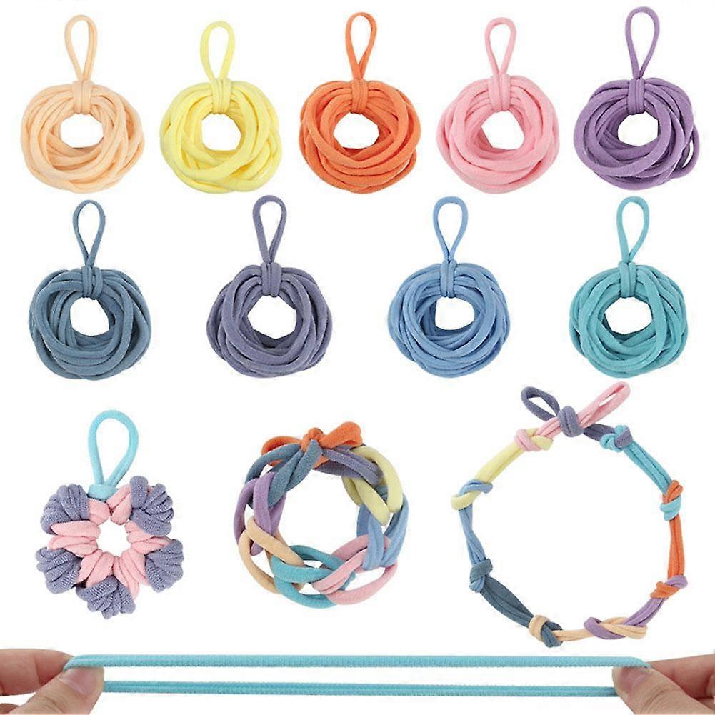 12 colors 192 strips 156g (A)$Elastic rope weaving toys children's educational DIY loop weaving elastic rope coaster weaving ring