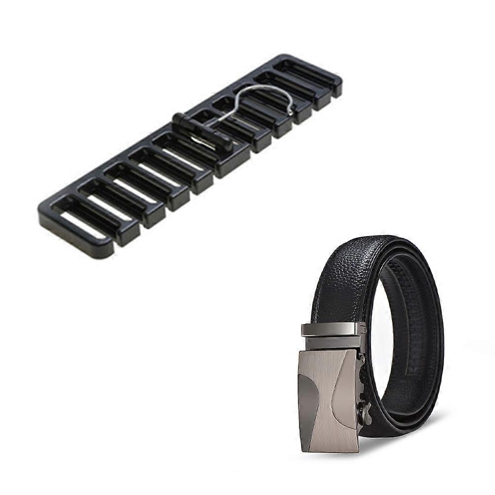 Multifunctional Black Tie Hanging Rack Necktie Organizer Belt Scarf Hanger Space Saving Design for Wardrobe Closet Bathroom Storage Holds Multiple