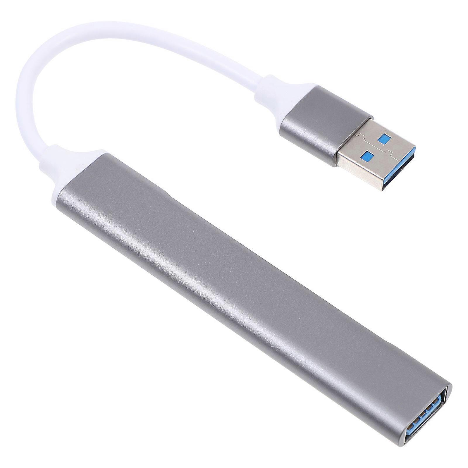 Small Usb Hub Extender Multi Port Interface Stable Signal Heat Dissipation Portable Computer Accessories Silver 22X1.5cm 1Pack