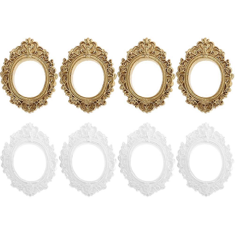 6PCS Miniature Vintage Photo Frames Resin Decor for DIY Crafts, Sturdy Picture Frames for Phone Case Decoration, House Model Designs & Creative