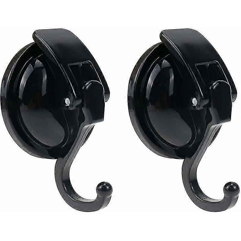 2er-Pack schwarze Saugnapf-Badezimmerhaken, kein Bohren, starke Saugkraft
