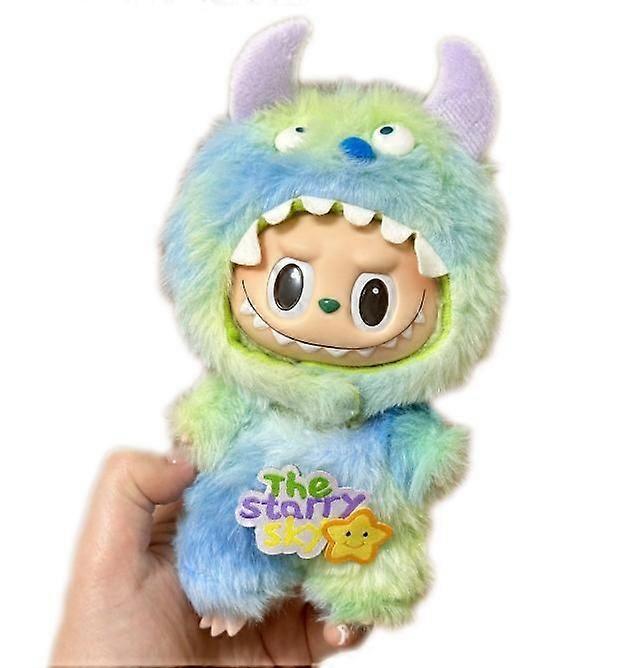 17 Cm Cute Mini Plush Doll Clothes Gradient Plush Headgear Clothing Set