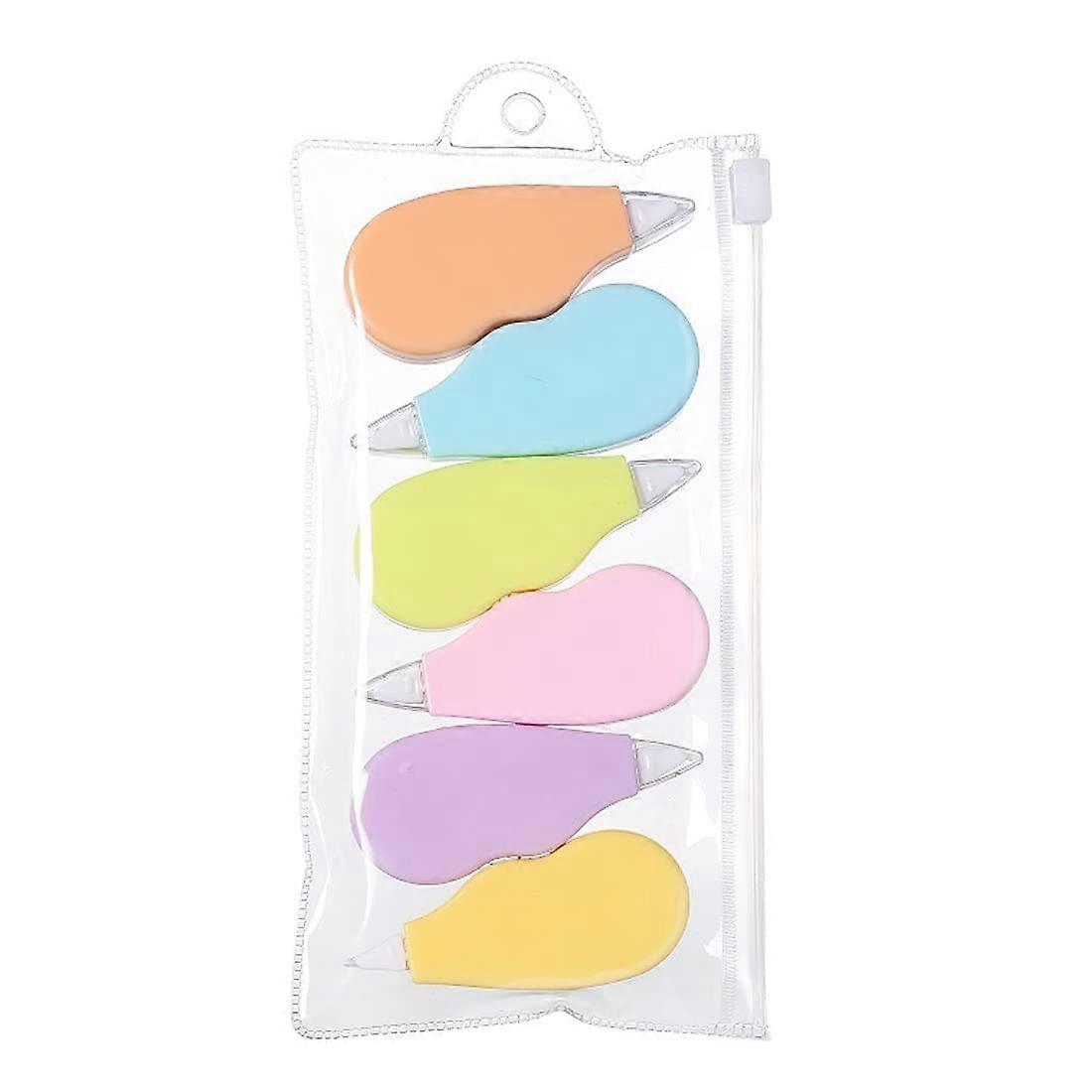 6 Pack Self Adhesive Correction Tape Roll, Correction Tape Roll for Office School, Ideal for Students, Kids, Office Workers