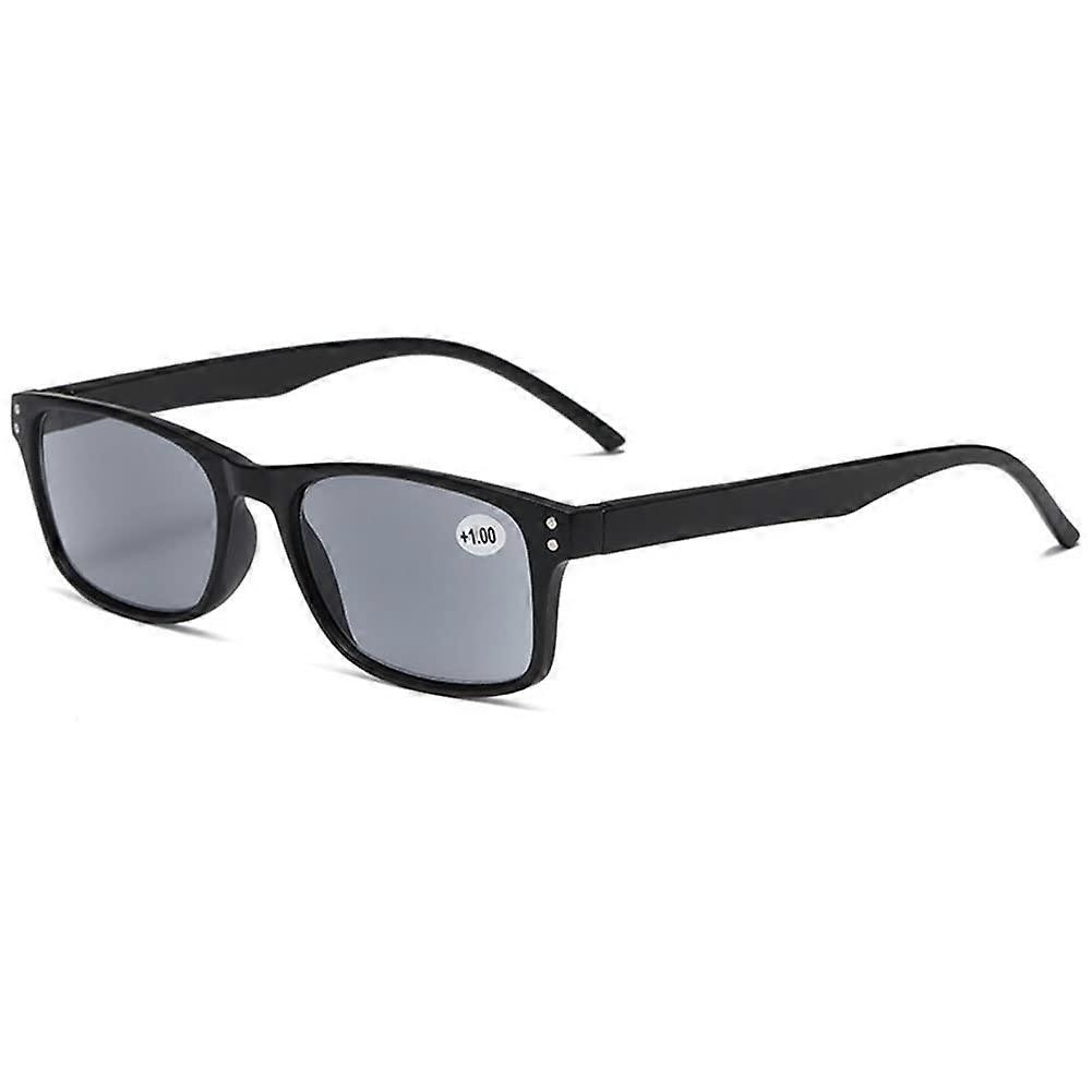 Sun Reading Glasses Tinted Reading Glasses for Men and Women with UV Protection 1X Matte Black 3.0x Powered Reading Aid