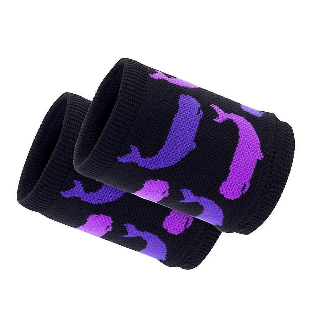 Wrist Protector Sport Compression Wristband Protective Cuff For Basketball Training Breathable Support Purple 1 Pair