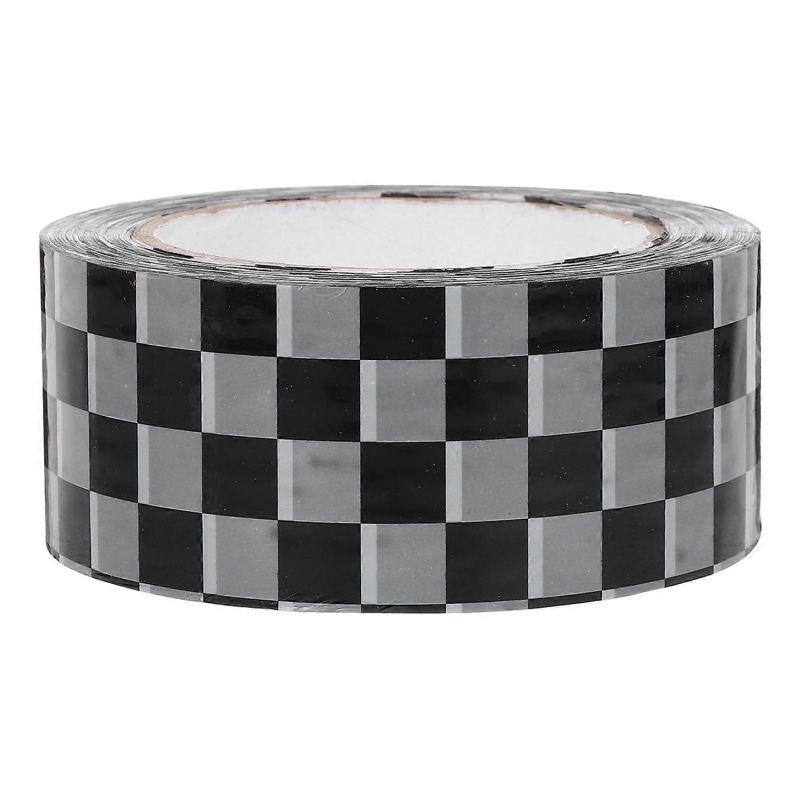 Black & White Checkered Packing Tape with Strong Adhesive for Sealing Packages, Boxes, and Envelopes – Decorative DIY Gift Wrapping and Carrying