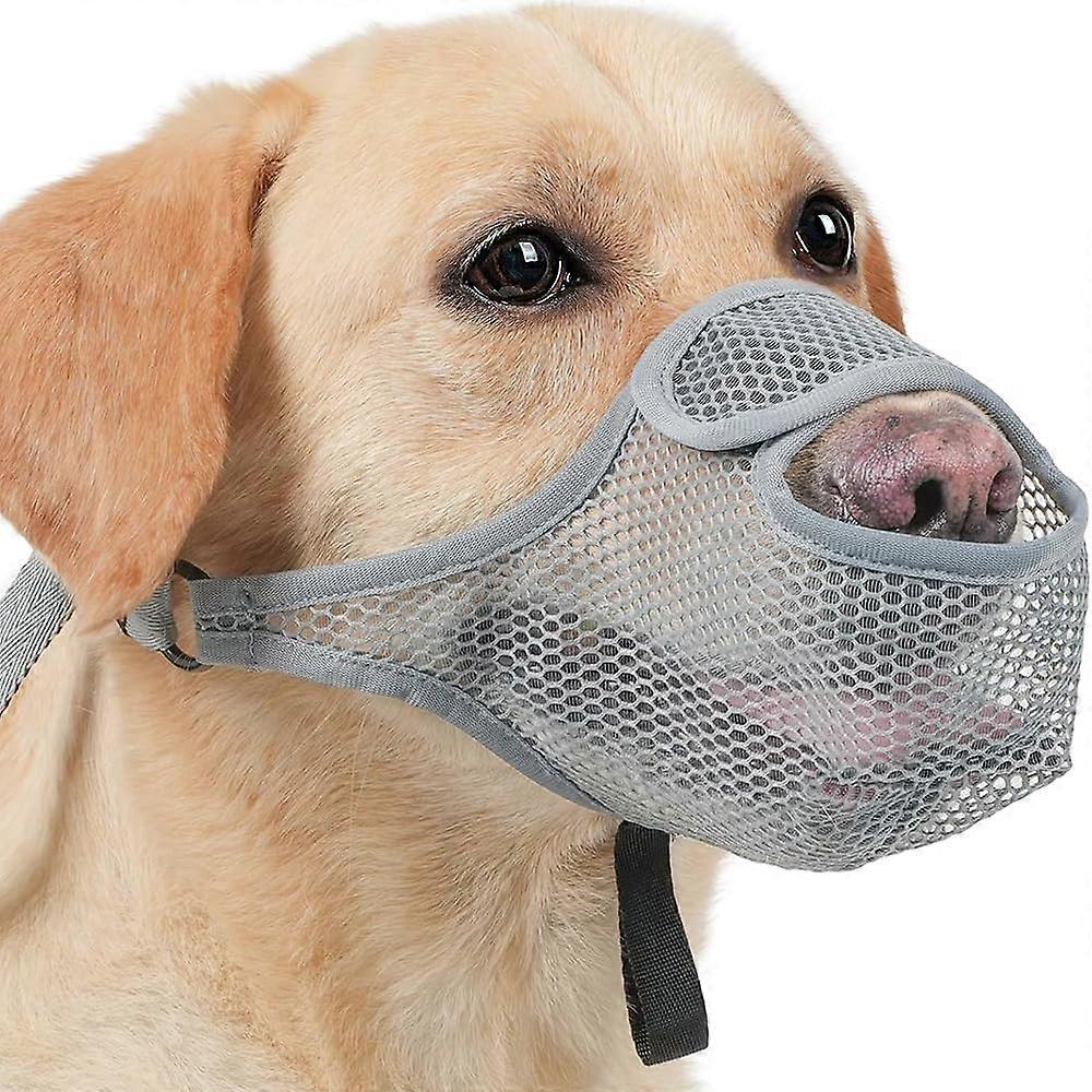 Muzzle for Dogs Soft Mesh Adjustable Muzzle for Small, Medium, Large Pets, Prevents Biting, Chewing, Allows Panting, Drinking