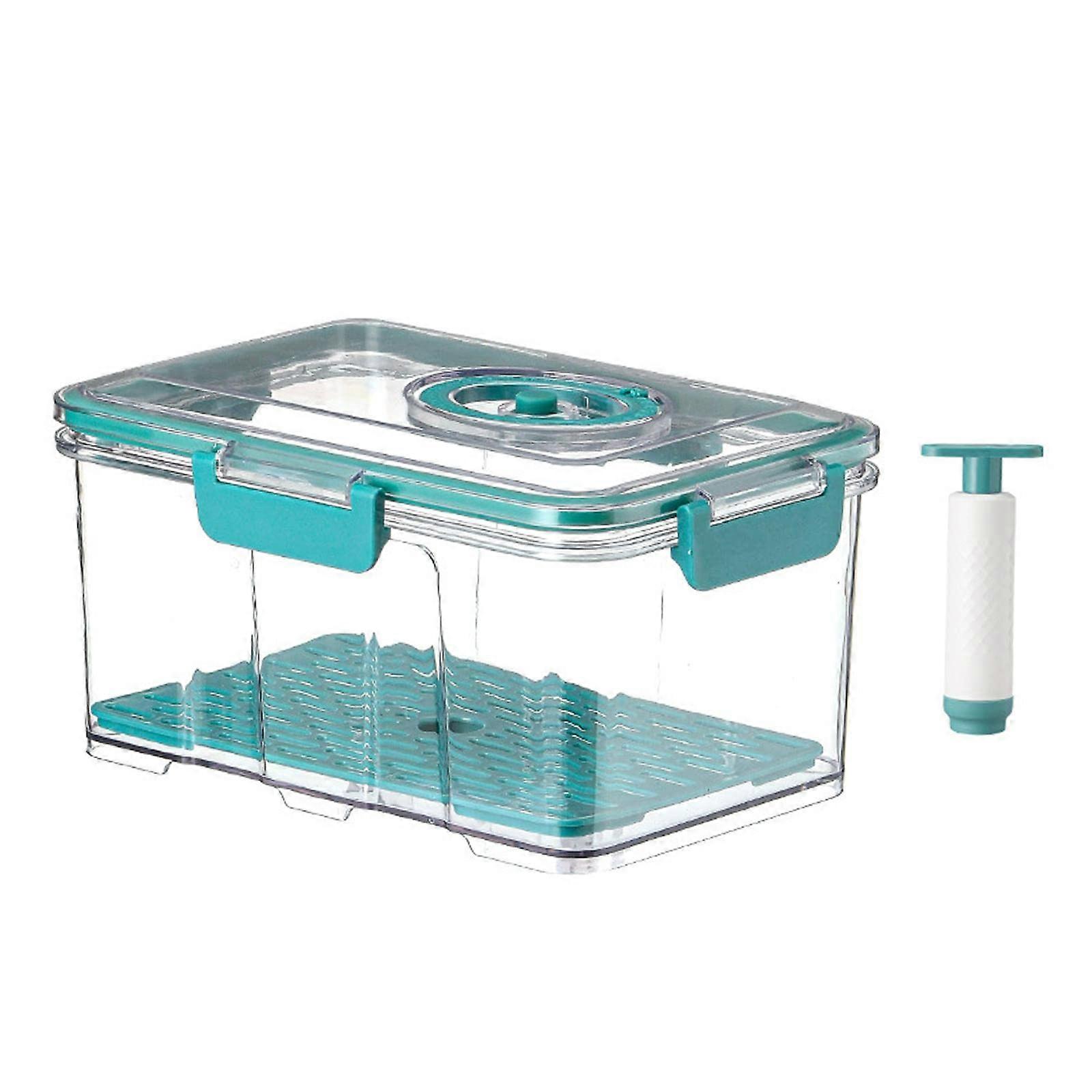 Transparent Food Storage Container Airtight, 2.5L, Ideal for Meal Prep, Green