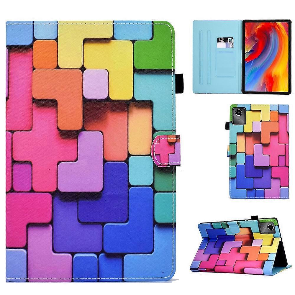 Für Lenovo Xiaoxin Pad 11 2025 Case Pattern Printing Leder Tablet Cover mit Kartenhalter Quadrat