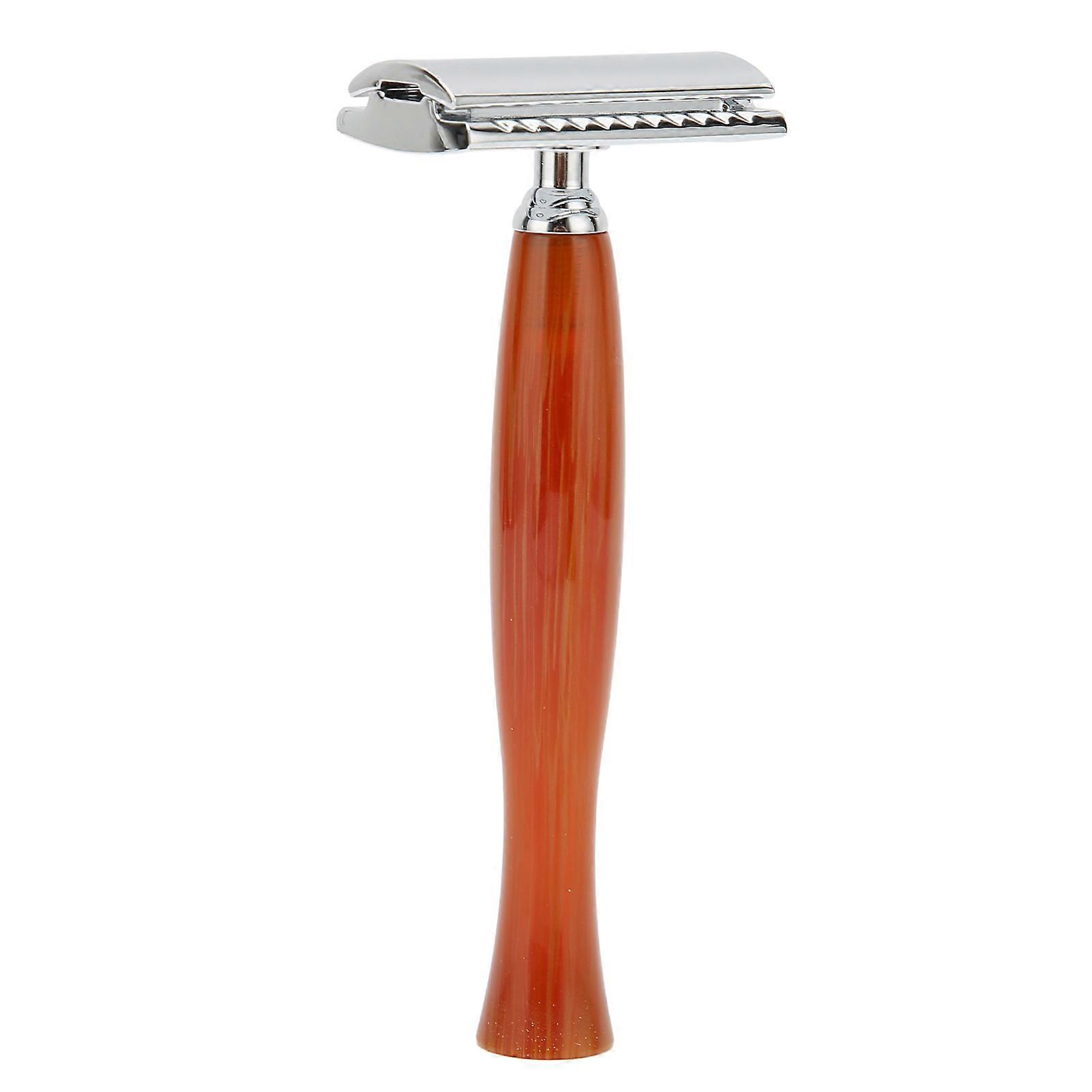 Long Handle Double Edge Safety Razor Zinc Alloy Resin Manual Safety Shaving Razor Men Shaver Without Blade