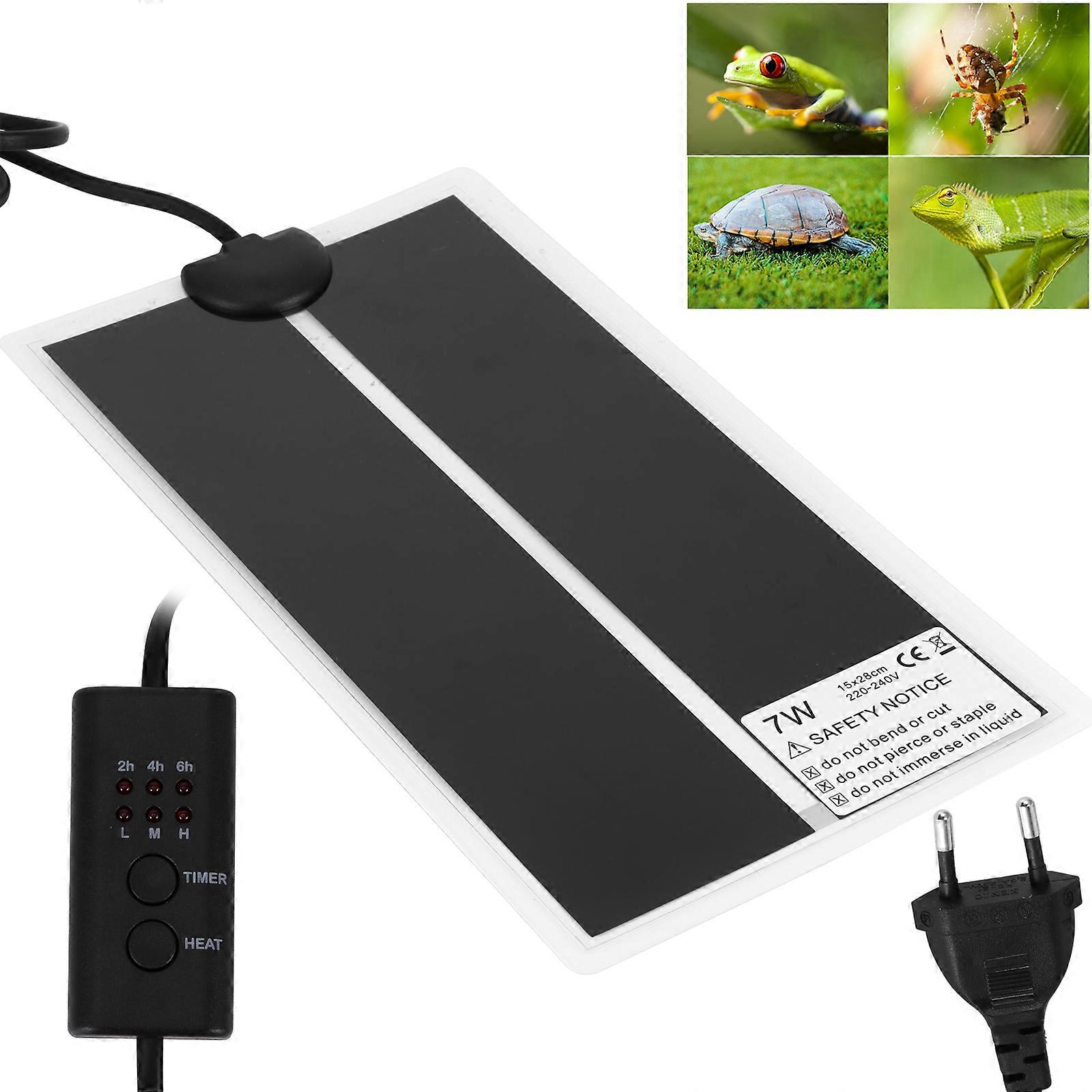 Reptile Heating Pad 3-Temperature Settings with Timer (7W EU Standard 28*15cm)
