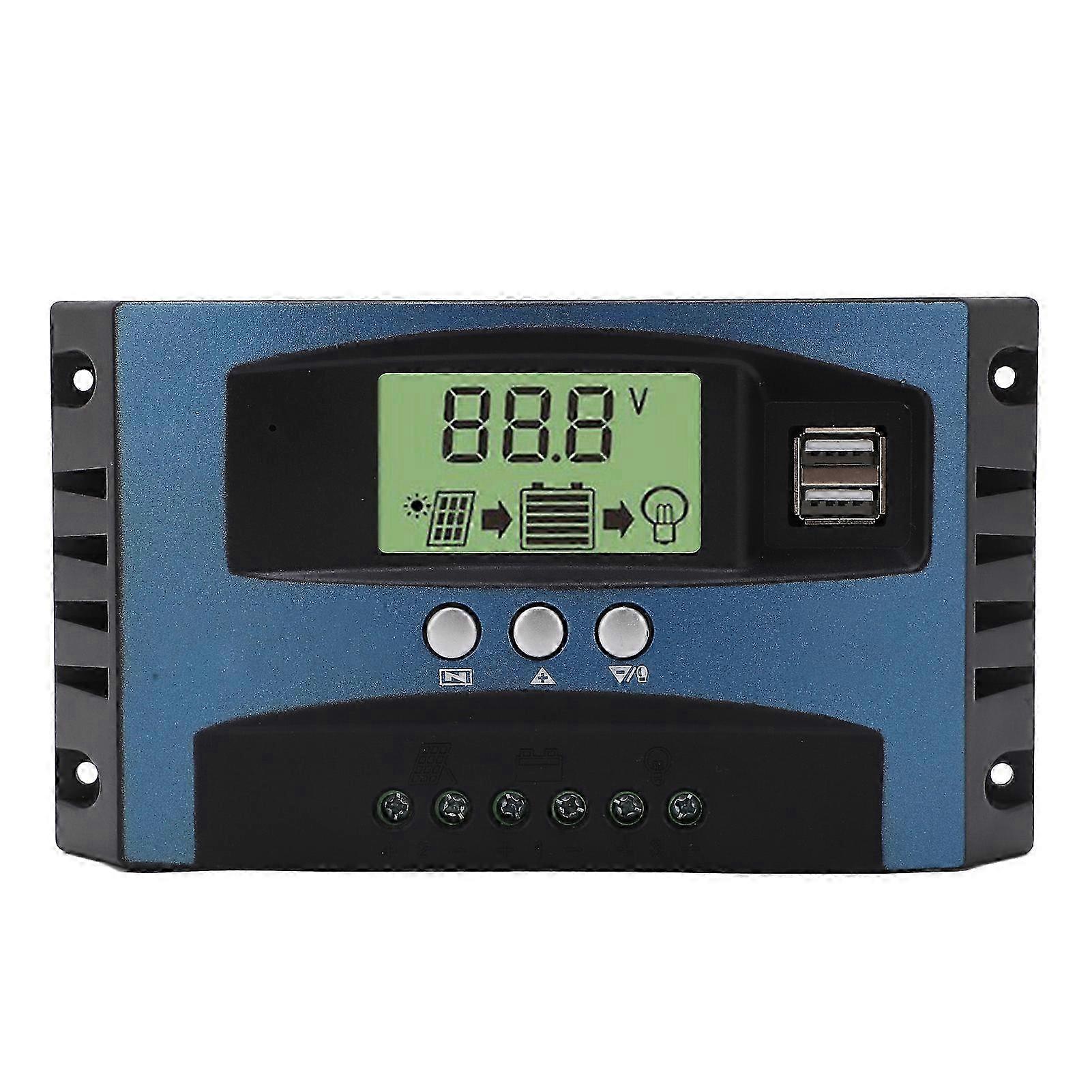 Solarladeregler 12V 24V Intelligenter MPPT LCD-Display Laderegler 30A (10A Entladung)