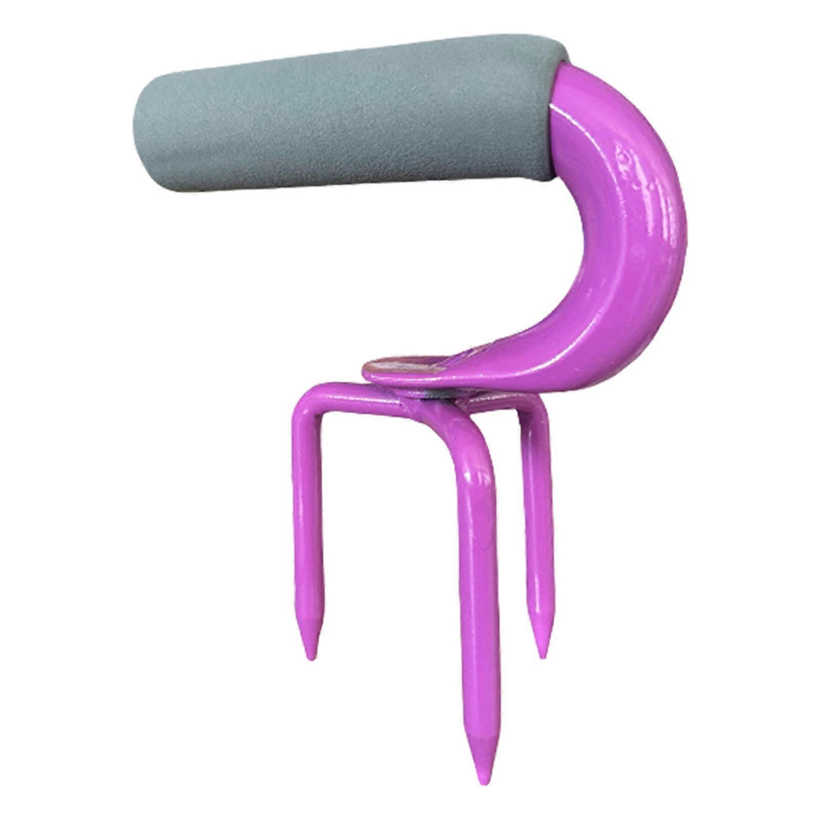 Rustproof Manual Weeding Tool Ergonomic Handle Carbon Steel Build Enhances Soil Aeration For Gardening Lawn Care Tasks Purple
