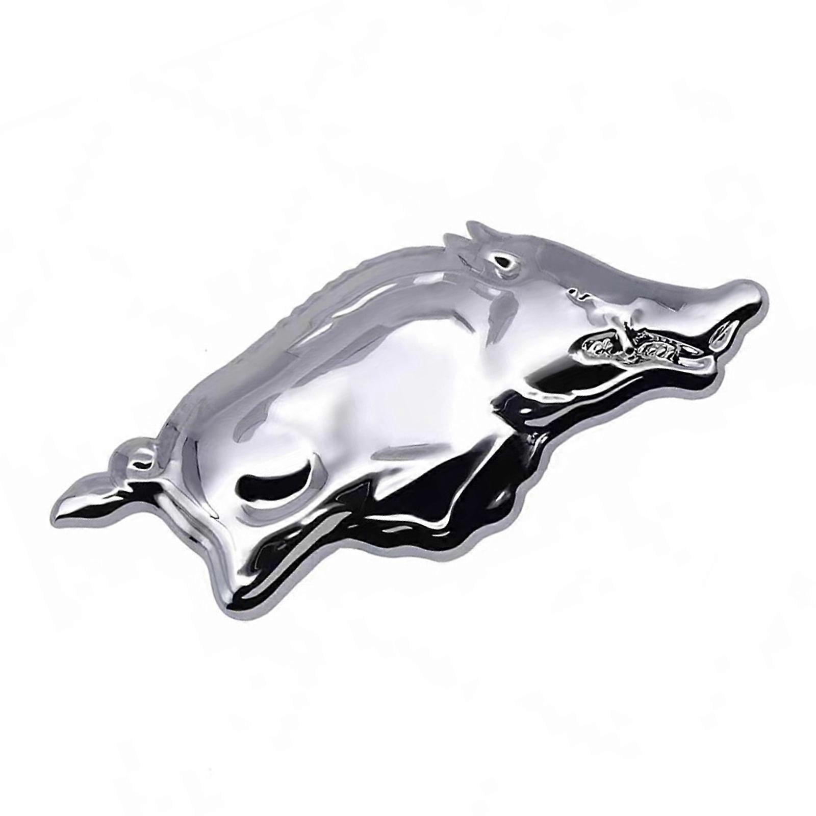 Waterproof 3D Metal Wild Pig Badge Emblems Car Decal Sticker Suitable for Side and Rear Trunk Customization Multicolor