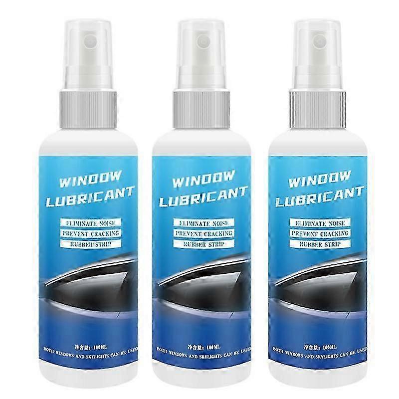 3x Car Lubricant Window Door Rubber Strip Softening Spray Anti-rust Eliminates Noise Maintenance Window Lubricant Agent 100ml