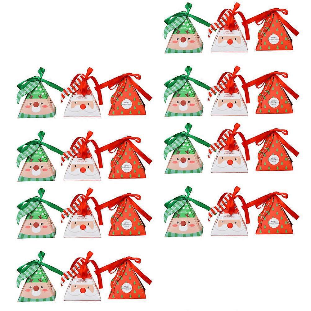 Christmas Favor Boxes with Classic Pattern for Party Use Assorted Color Small Gift Boxes Paper 24pcs