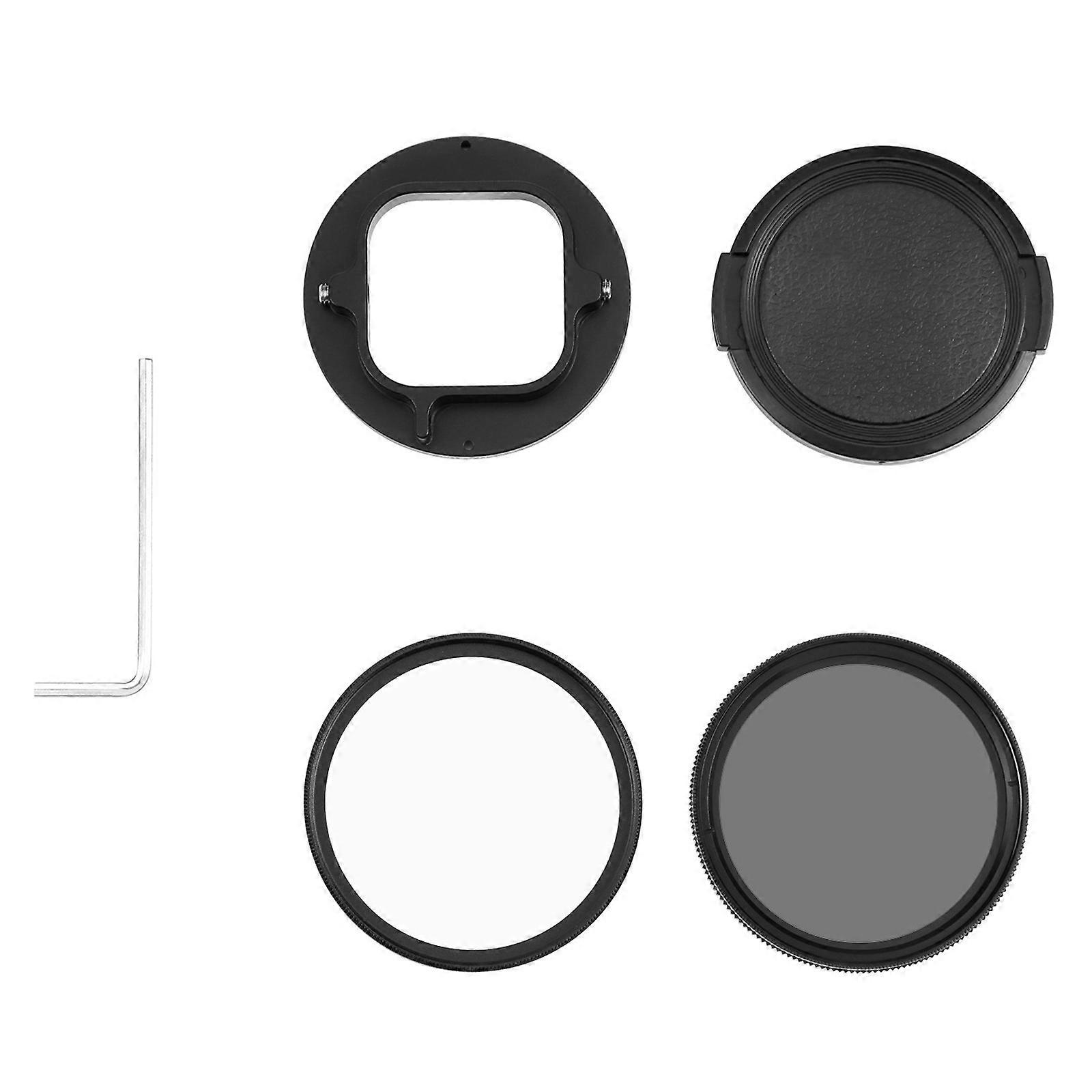 1 Set 52mm ND2-ND400 Lens Filter with Quick Install Adapter and Dust Protections Cover for 12/11/10/9 Camera Multicolor