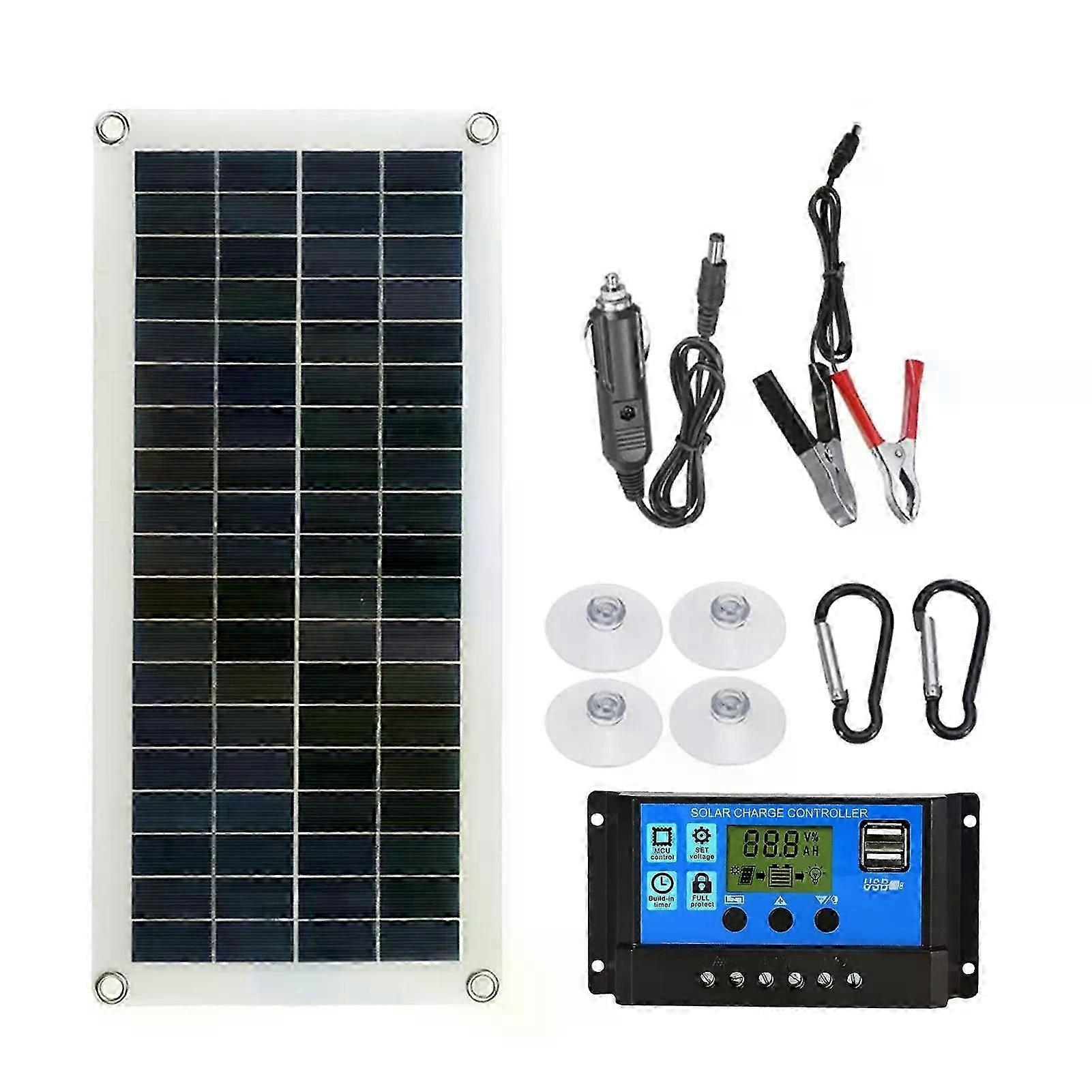 300W Solar Flexible Panel Kit 12V Switch USB Charging Interface Solar Board With Controller Waterproof Solar Cells Fit For  Phone Car
