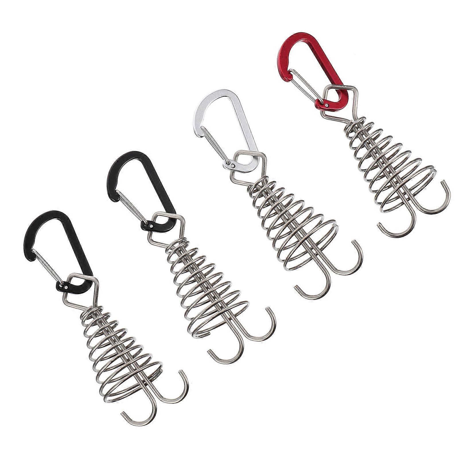 Tent Rope Buckle Outdoor Camping Tent Buckle for Fixing 4Pcs Silver