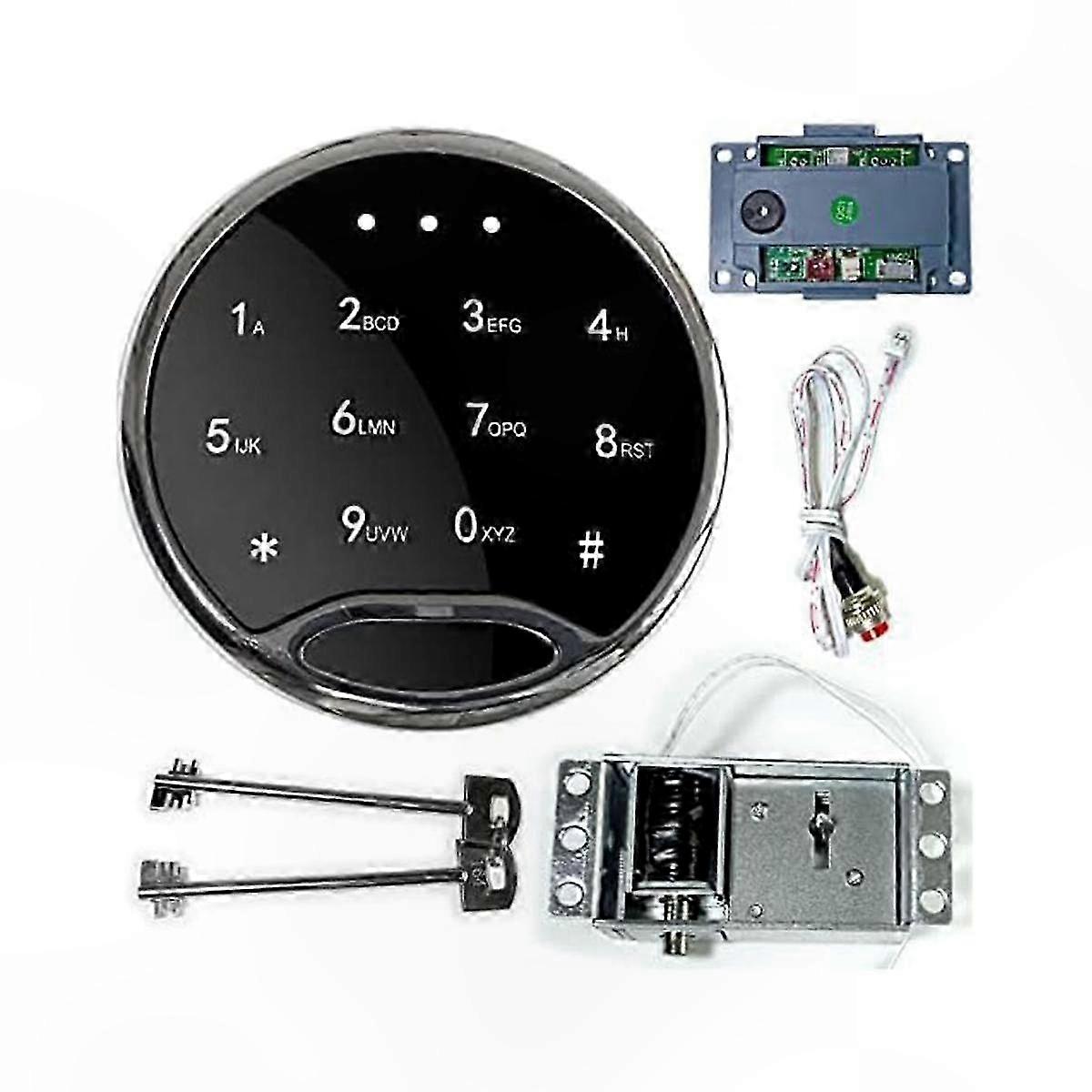 Electronic Safe Lock Kit with Touch Pad, Keypad, Sole Lock and 2 Override Keys for Secure Replacement