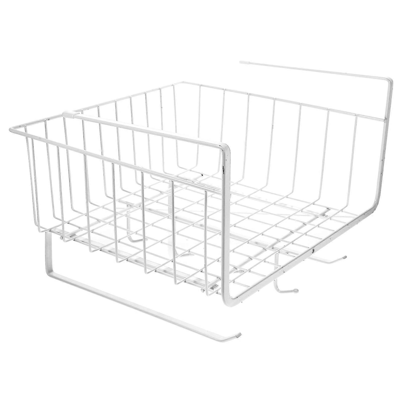 Under Shelf Basket Kitchen Organizer Hanging Storage Rack for Cups Spices Utensils Space Saving Cupboard Holder for Pantry Bathroom Shelves