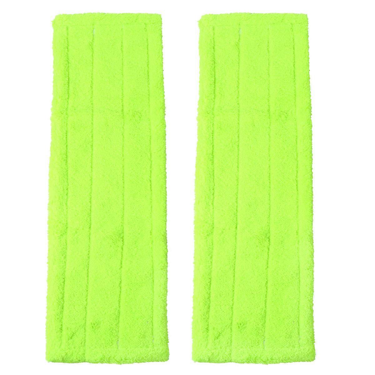 Mop Heads Replacement Cleaning Office Cleaning Green Microfiber Debris Cleanup 2Pcs
